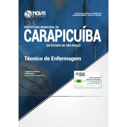 Apostila Concurso Carapicuíba Sp 2018 - Técnico de Enfermagem