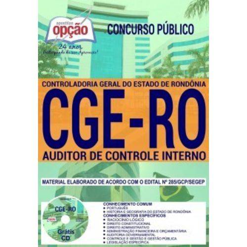 Apostila Concurso Cge Ro 2018 - Auditor de Controle Interno