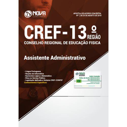 Apostila Concurso Cref 13 2018 - Assistente Administrativo