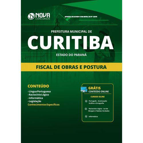 Apostila Concurso Curitiba Pr 2019 - Fiscal de Obras e Postura