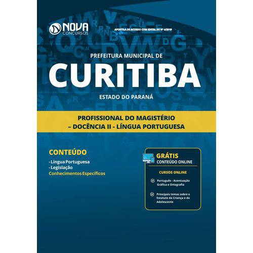 Apostila Concurso Curitiba Pr 2019 - Professor - Língua Portuguesa