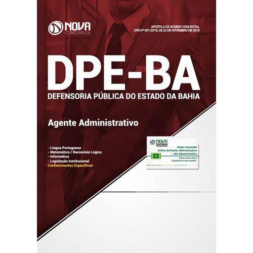 Apostila Concurso Dpe Ba 2019 - Agente Administrativo