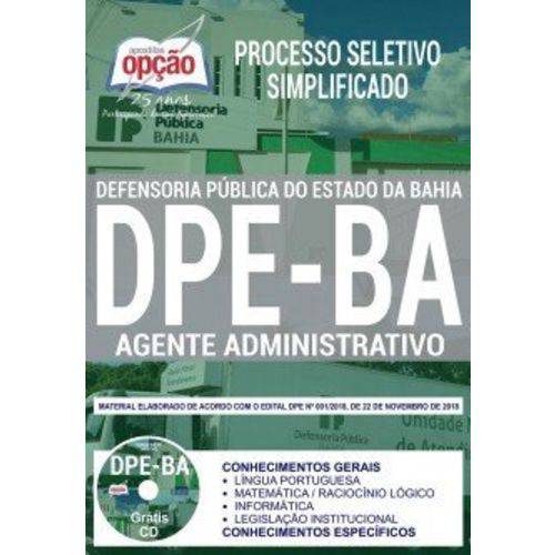 Apostila Concurso Dpe Ba 2019 - Agente Administrativo