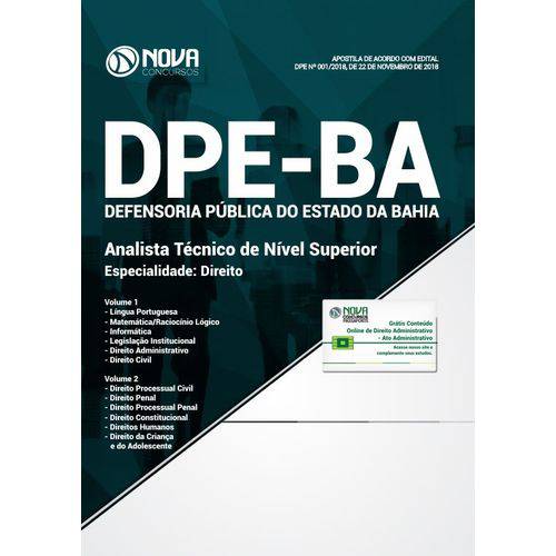 Apostila Concurso Dpe Ba 2019 - Analista Técnico - Direito