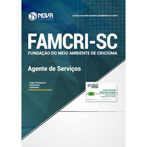 Apostila Concurso Famcri Sc 2018 - Agente de Serviços