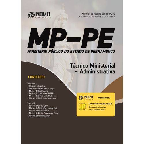 Apostila Concurso MP Pe 2018 - Técnico Ministerial - Administrativa