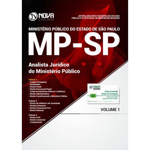 Apostila Concurso MP Sp 2018 - Analista Jurídico do MP