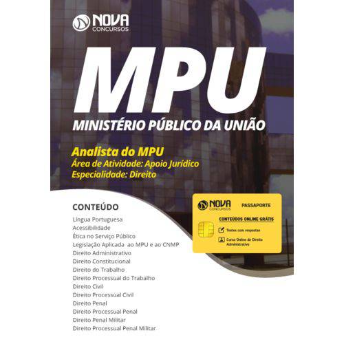 Apostila Concurso Mpu 2018 - Analista - Apoio Jurídico - Direito