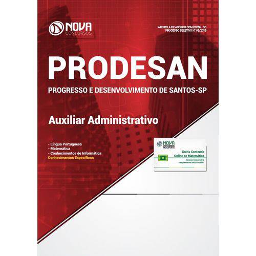 Apostila Concurso Prodesan Sp 2019 - Auxiliar Administrativo