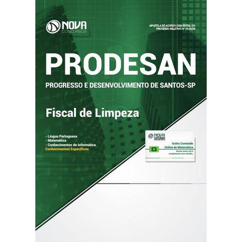 Apostila Concurso Prodesan Sp 2019 - Fiscal de Limpeza