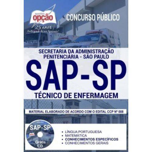 Apostila Concurso Sap Sp 2018 - Técnico de Enfermagem