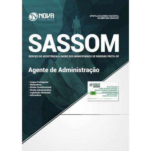 Apostila Concurso Sasson Sp 2018 - Agente Administração