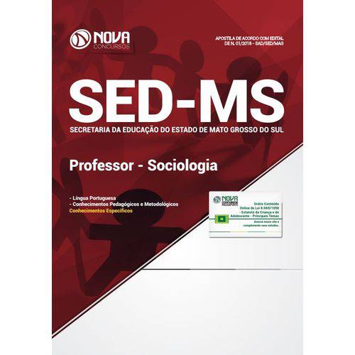 Apostila Concurso Sed-ms 2018 - Professor - Sociologia