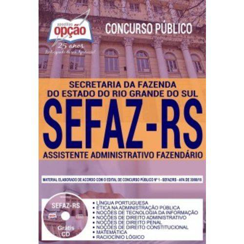 Apostila Concurso Sefaz Rs 2018 - Assistente Administrativo
