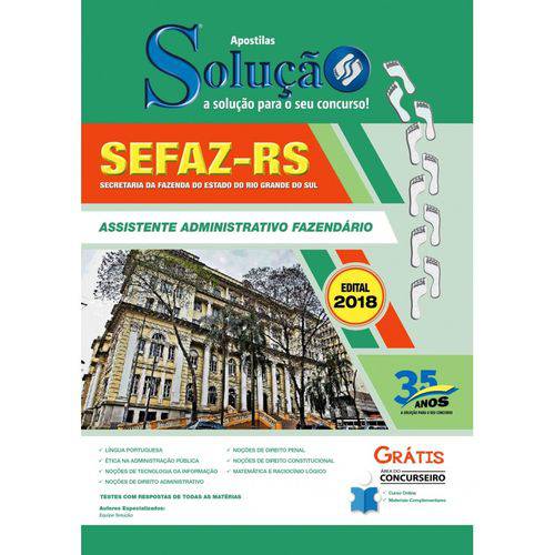Apostila Concurso Sefaz Rs 2018 - Assistente Administrativo