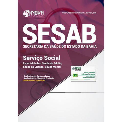 Apostila Concurso Sesab Ba 2019 - Serviço Social