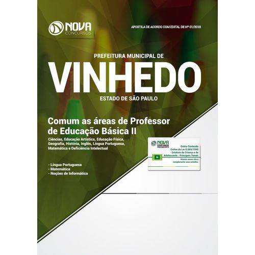 Apostila Concurso Vinhedo Sp 2019 - Professor Ed Básica 2