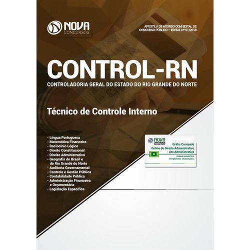 Apostila CONTROL RN 2018 - Técnico de Controle Interno