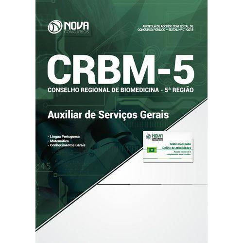 Apostila CRBM 5 Região 2018 - Auxiliar de Serviços Gerais