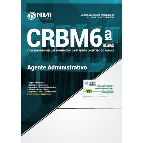 Apostila CRBM-PR (6 Região) 2018- Agente Administrativo