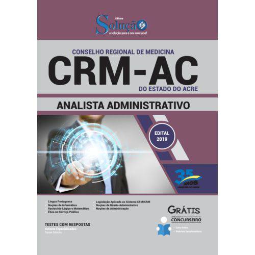 Apostila Crm Ac 2019 - Analista Administrativo