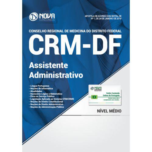 Apostila Crm-df 2018 - Assistente Administrativo