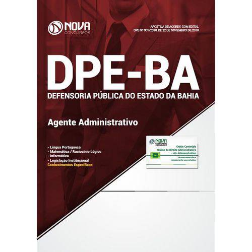 Apostila DPE-BA 2019 - Agente Administrativo
