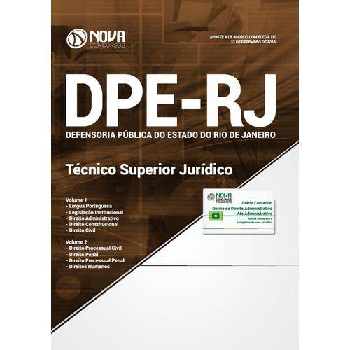 Apostila Dpe-rj 2019 - Técnico Superior Jurídico