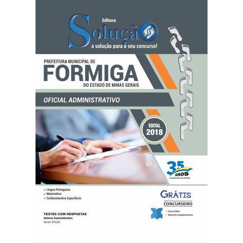 Apostila Formiga MG 2019 - Oficial Administrativo