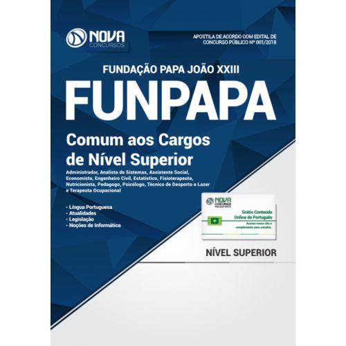 Apostila Funpapa-pa 2018 - Comum Aos Cargos de Nível Superior