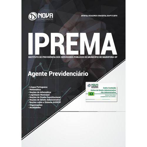 Apostila IPREMA de Mairiporã-SP 2018 - Agente Previdenciário