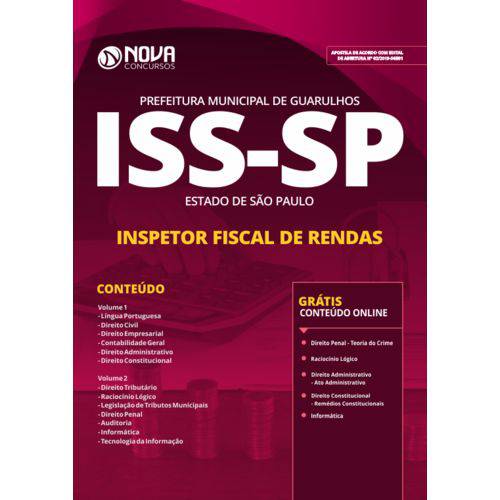 Apostila Iss Guarulhos - Sp 2019 - Inspetor Fiscal de Rendas