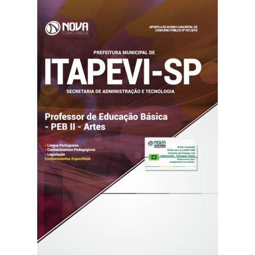 Apostila Itapevi Sp 2018 Professor Peb Ii - Artes