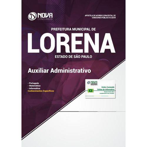 Apostila Lorena SP 2018 - Auxiliar Administrativo