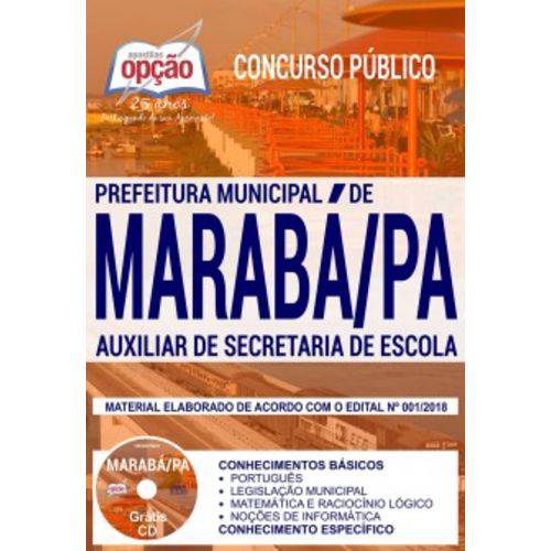Apostila Marabá Pa 2019 Auxiliar Secretaria Escola