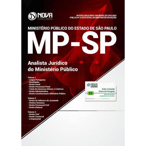 Apostila MP-SP 2018- Analista Jurídico do Ministério Público
