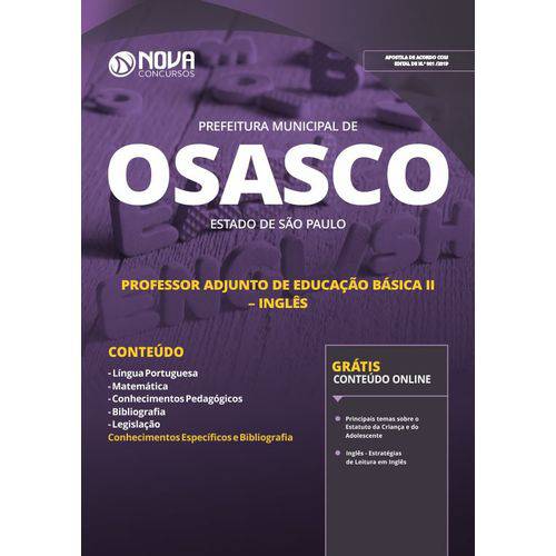 Apostila Osasco 2019 - Professor Adjunto Ed Básica 2 - Inglês