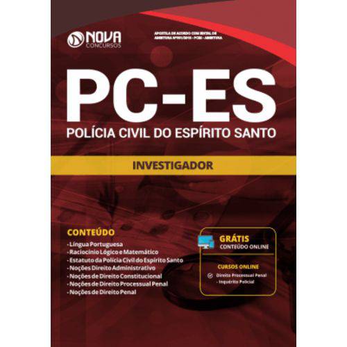 Apostila Pc-es 2018 - Investigador - Editora Nova