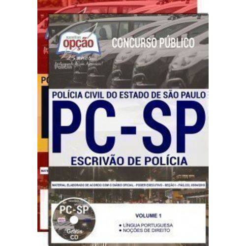Apostila Pc Sp 2018 Escrivão de Polícia - Editora Opção