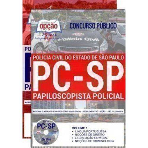 Apostila Pc Sp 2018 Papiloscopista Policial - Editora Opção