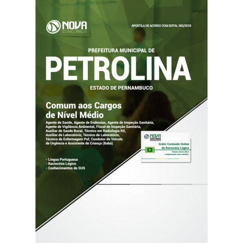 Apostila Petrolina Pe 2018 - Comum Nível Médio
