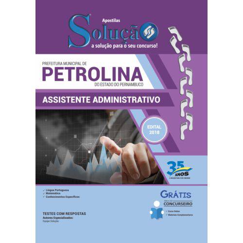 Apostila Petrolina Pe 2019 - Assistente Administrativo