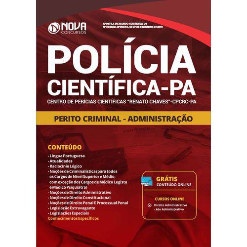Apostila Polícia Científica Pa 2019 - Perito Criminal - Administração