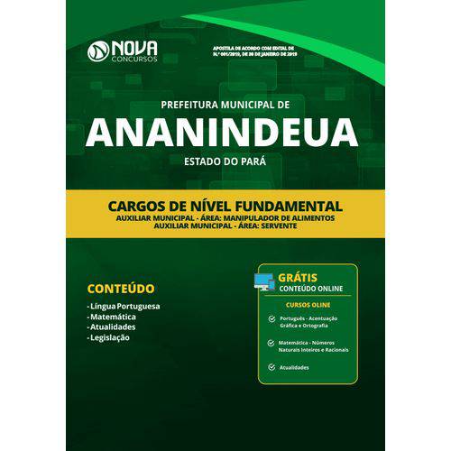 Apostila Pref. de Ananindeua Pa 2019 Nível Fundamental