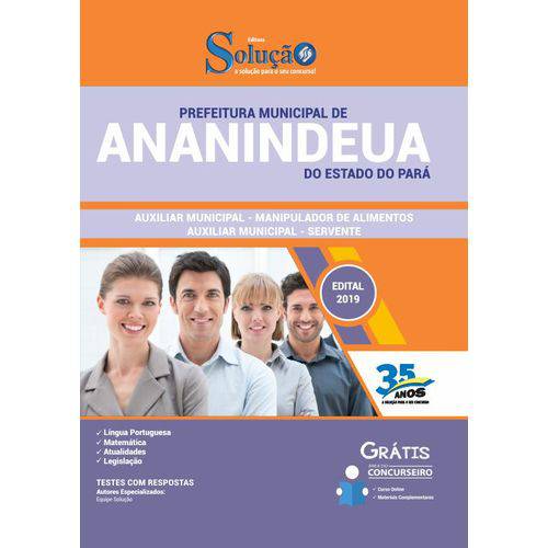 Apostila Prefeitura Ananindeua 2019 - Auxiliar Municipal