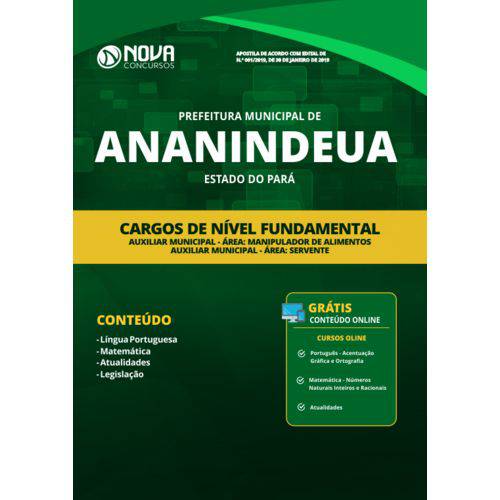Apostila Prefeitura de Ananindeua 2019 - Nível Fundamental