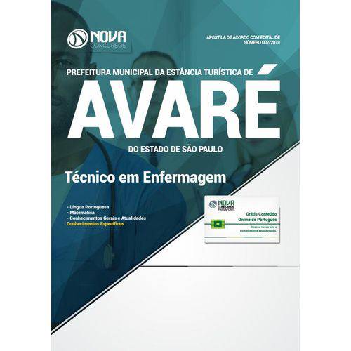 Apostila Prefeitura de Avaré-SP 2018- Técnico em Enfermagem