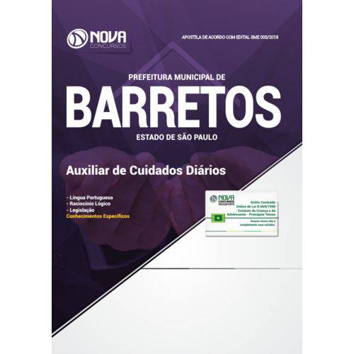 Apostila Prefeitura de Barretos - Sp 2018 Cuidados Diários