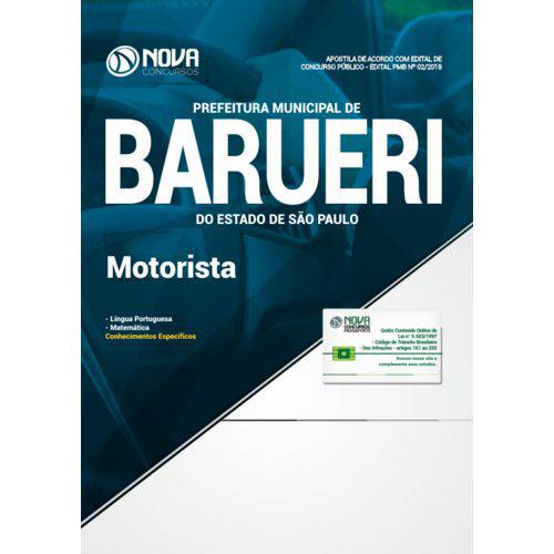 Apostila Prefeitura de Barueri-sp 2018 - Motorista