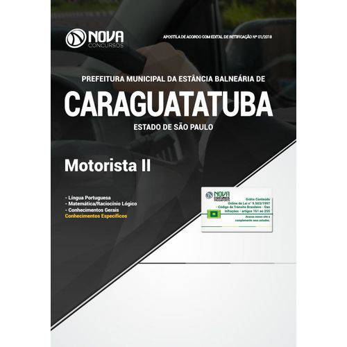 Apostila Prefeitura de Caraguatatuba Sp 2018 - Motorista Ii